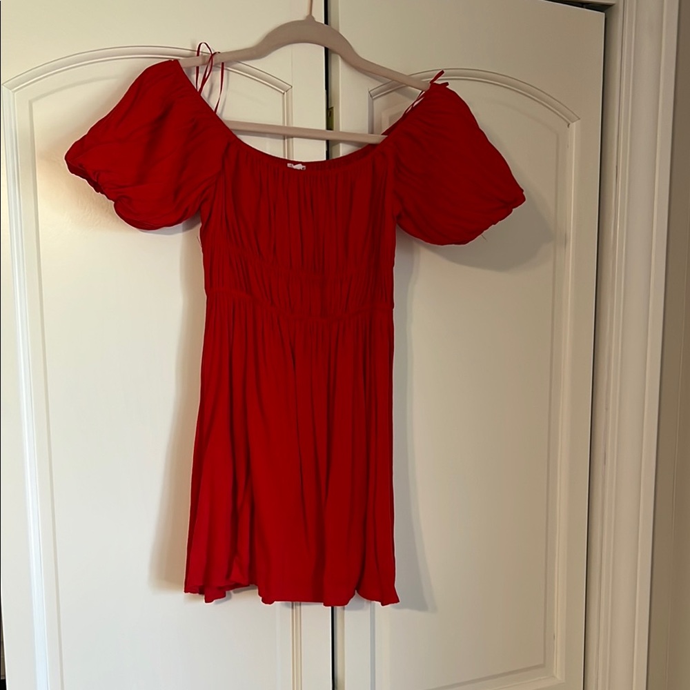 Red Women's Off-Shoulder Top